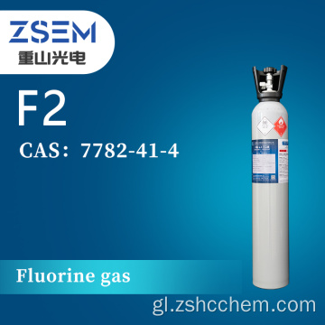 Gas fluorado de alta pureza F2 Axente de limpeza química de alta pureza 99,99% 4N